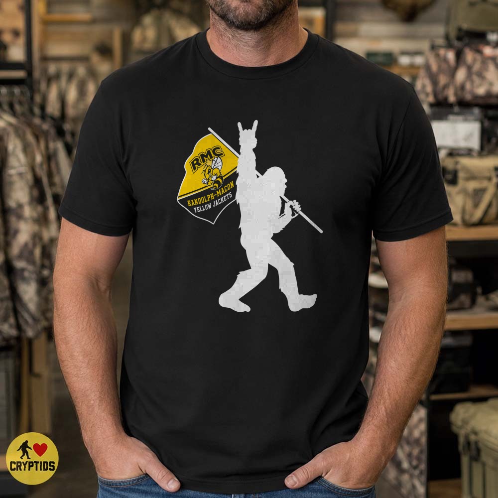 Randolph-Macon Yellow Jackets Bigfoot Rock Hand T-Shirt, RMC Alumni Gift 2 Randolph-Macon Yellow Jackets Bigfoot Rock Hand Shirt