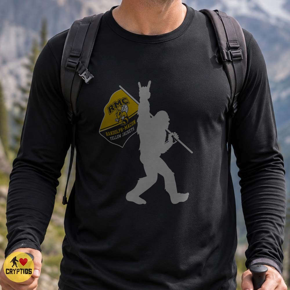Randolph-Macon Yellow Jackets Bigfoot Rock Hand T-Shirt, RMC Alumni Gift 3 Randolph-Macon Yellow Jackets Bigfoot Rock Hand Shirt