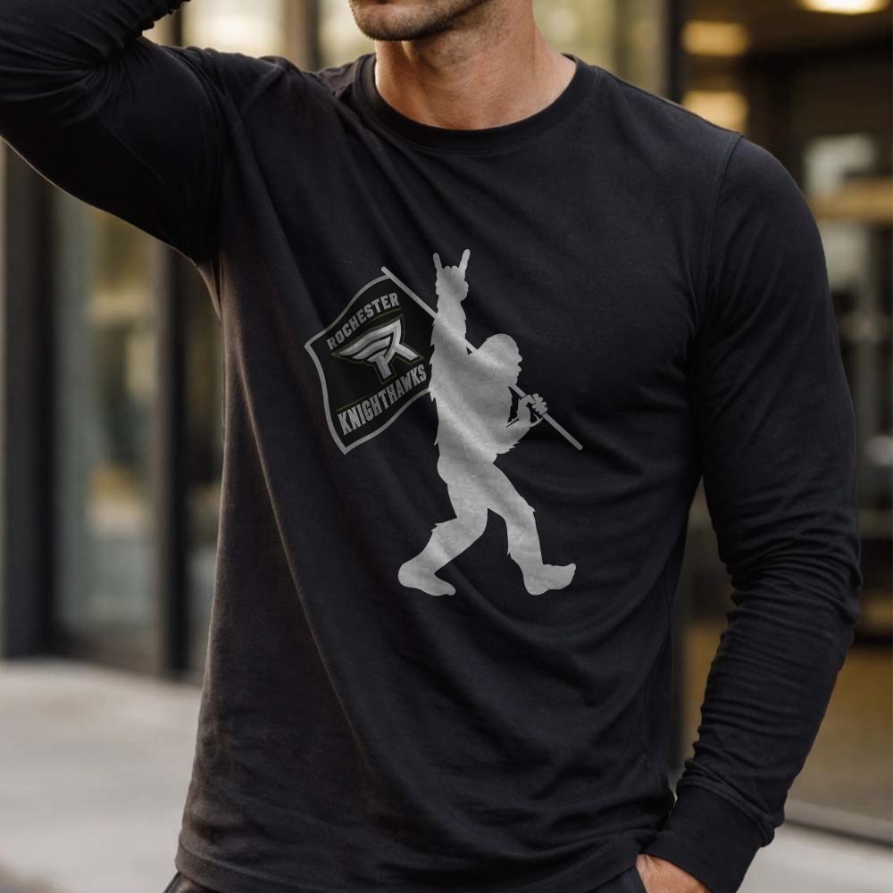 Rochester Knighthawks Bigfoot Believer T-Shirt, Lacrosse Supporter Gift 3 Rochester Knighthawks Bigfoot Believer Shirt