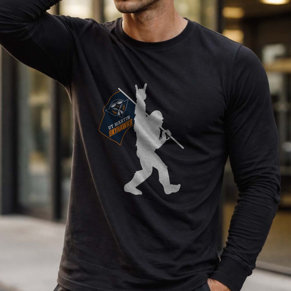 UT Martin Skyhawks Bigfoot Rock Hand T-Shirt, College Sports Fan Gift 2 UT Martin Skyhawks Bigfoot Rock Hand Shirt