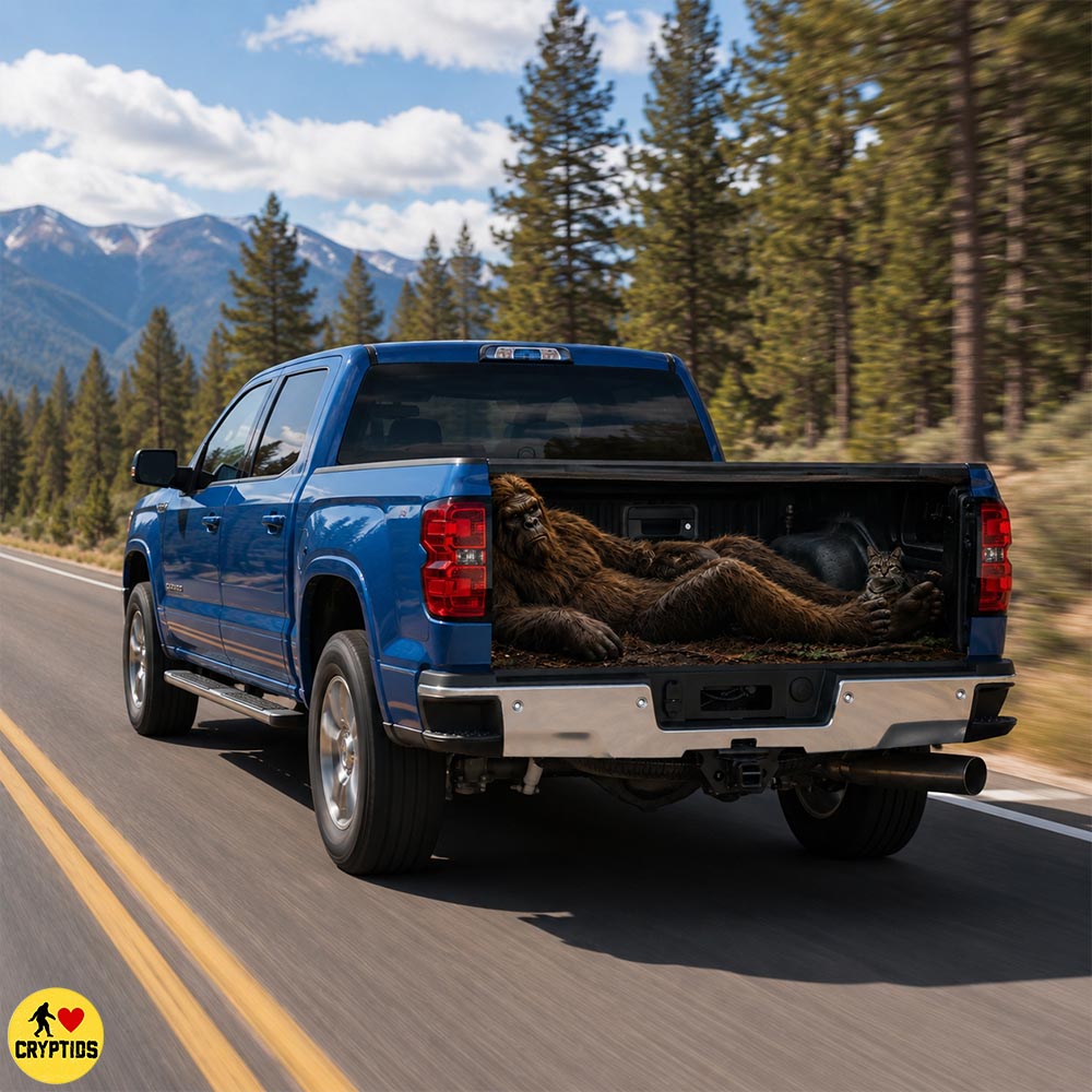 Bigfoot Cat Tailgate Wrap, Funny Sasquatch Pickup Truck Vinyl Wrap Car Decor 2 Bigfoot Cat Tailgate Wrap, Funny Sasquatch Pickup Truck Vinyl Wrap Car Decor (2)