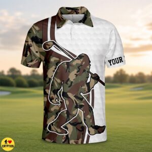 Personalized Bigfoot Golf Polo Shirt Custom Name Camouflage Gift for Golfer 5 Personalized Bigfoot Golf Polo Shirt Custom Name Camouflage Gift for Golfer (2)