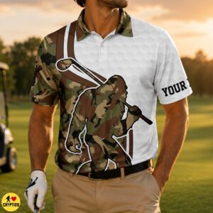 Personalized Bigfoot Golf Polo Shirt Custom Name Camouflage Gift for Golfer (4)
