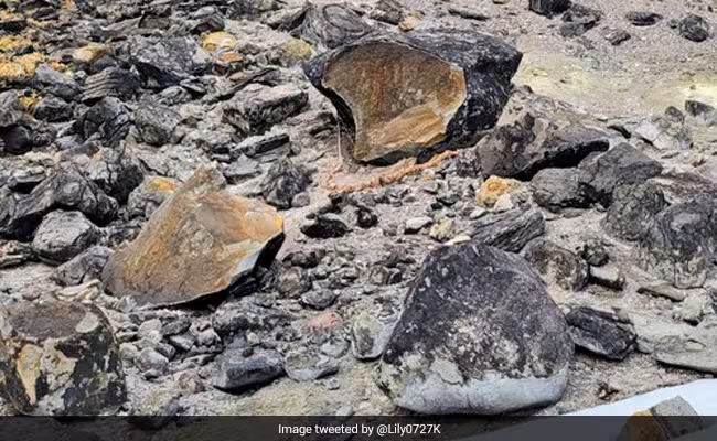 Kitsune Cryptid: Mythology, Sightings, Evidence, and Meaning 2 The split Sesshō seki Killing Stone in Nasu after the 2022 fracture, photographed in its actual volcanic landscape rather than isolated against a blank background