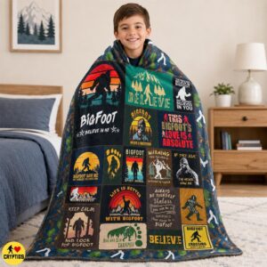 Bigfoot Blanket Retro Patchwork Throw for