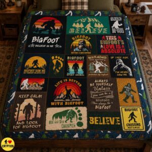 Bigfoot Blanket Retro Patchwork Throw for