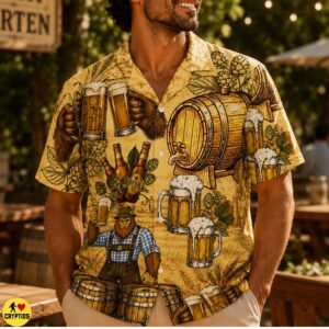Bigfoot Oktoberfest Hawaiian Shirt – Funny German Beer Sasquatch Shirt for Men