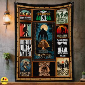 Bigfoot Olympic National Park Blanket Funny