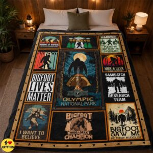 Bigfoot Olympic National Park Blanket Funny