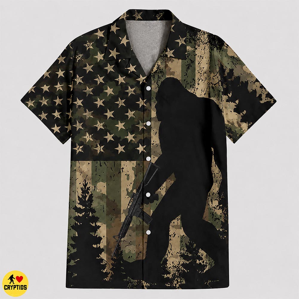 Bigfoot Rifle Owner Hawaiian Shirt – AR15 Camo American Flag Shirt 1 Bigfoot Rifle Owner Hawaiian Shirt – AR15 Camo American Flag Shirt