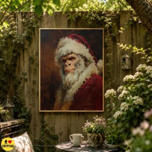Bigfoot Santa Portrait Wall Art, Sasquatch Christmas Poster & Canvas Print 6 Bigfoot Santa Portrait Wall Art, Sasquatch