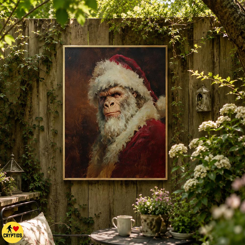Bigfoot Santa Portrait Wall Art, Sasquatch Christmas Poster & Canvas Print 3 Bigfoot Santa Portrait Wall Art, Sasquatch