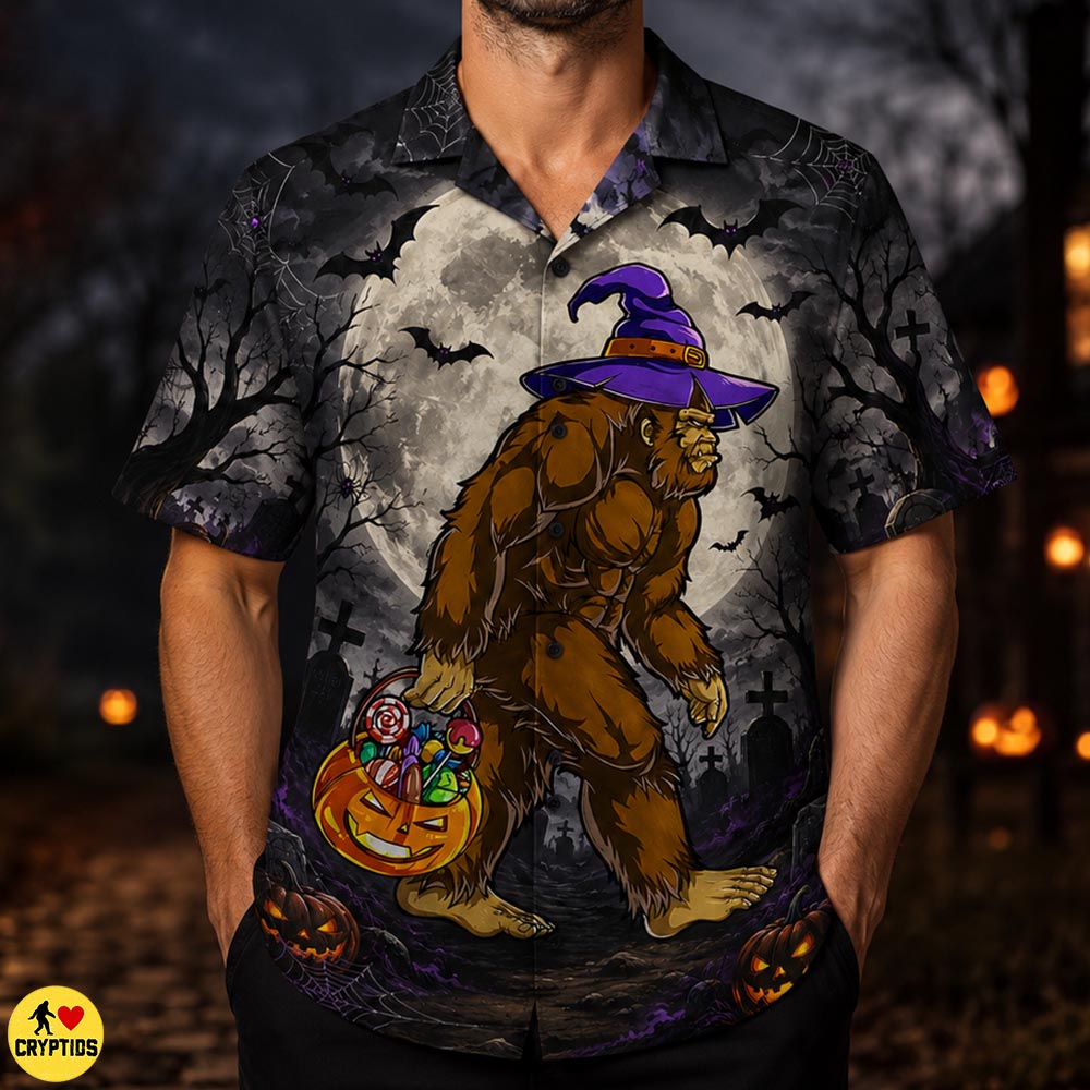 Bigfoot Witch Halloween Hawaiian Shirt Trick or Treat 3 Bigfoot Witch Halloween Hawaiian Shirt Trick or Treat
