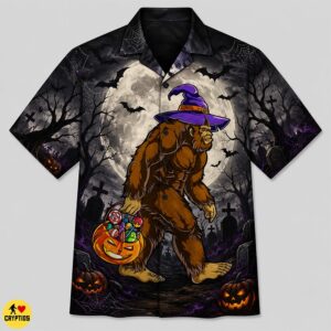 Bigfoot Witch Halloween Hawaiian Shirt Trick or Treat 5 Bigfoot Witch Halloween Hawaiian Shirt Trick or Treat