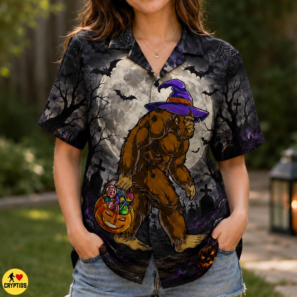 Bigfoot Witch Halloween Hawaiian Shirt Trick or Treat 4 Bigfoot Witch Halloween Hawaiian Shirt Trick or Treat