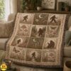 Bigfoot Woven Blanket Vintage Cottagecore Throw