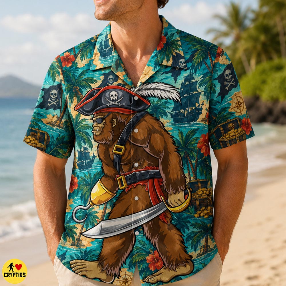 Caribbean Tropical Bigfoot Pirate Hawaiian Shirt for Men Boys 1 Caribbean Tropical Bigfoot Pirate Hawaiian Shirt for Men Boys