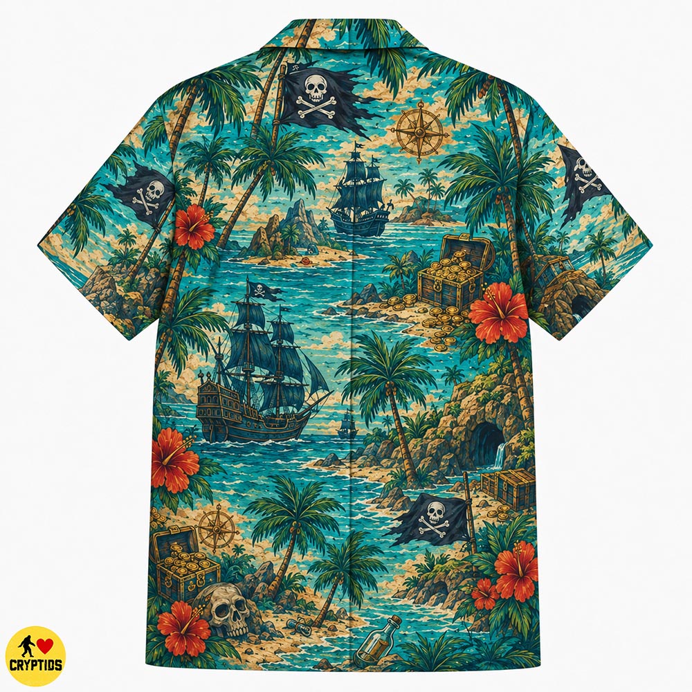Caribbean Tropical Bigfoot Pirate Hawaiian Shirt for Men Boys 3 Caribbean Tropical Bigfoot Pirate Hawaiian Shirt for Men Boys