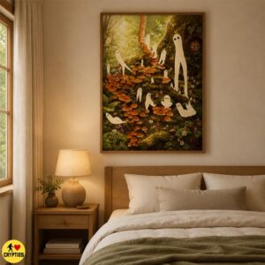 Cottagecore Fresno Nightcrawler Wall Art, Cute Cryptid Mushroom Poster & Canvas 5 Cottagecore Fresno Nightcrawler Wall Art, Cute