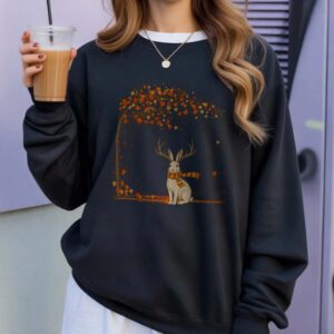 Cozy Jackalope Fall Antler Rabbit Cryptid Shirt