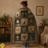 Cryptid Creatures Woven Blanket Cottagecore Throw Bigfoot, Mothman, Wendigo & Jackalope 9 Cryptid Creatures Woven Blanket Cottagecore Throw