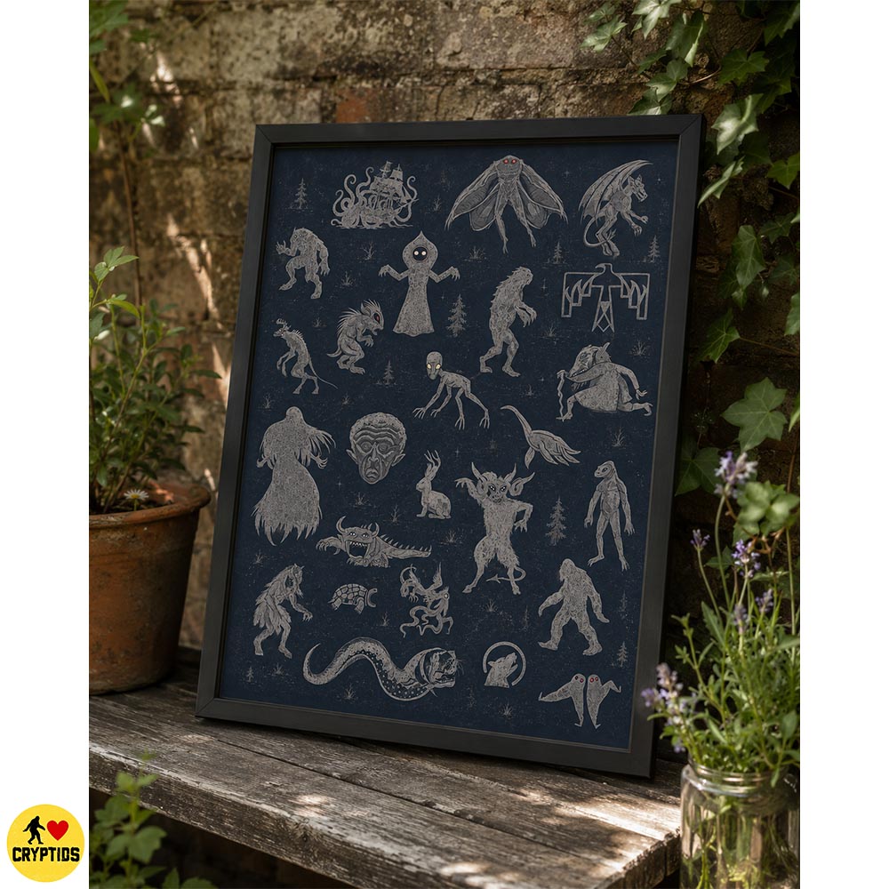 Cryptid Wall Art, Cryptozoology Field Guide Poster & Canvas Decor 4 Cryptid Wall Art, Cryptozoology Field Guide