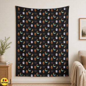 Cute Cryptid Blanket – Bigfoot, Yeti,
