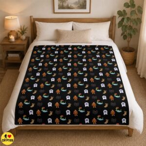 Cute Cryptid Blanket – Bigfoot, Yeti,