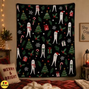 Cute Fresno Nightcrawler Christmas Blanket Colorful