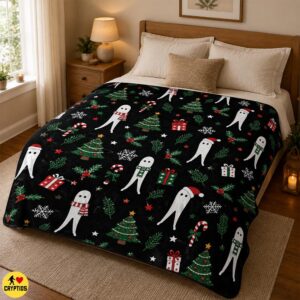 Cute Fresno Nightcrawler Christmas Blanket Colorful