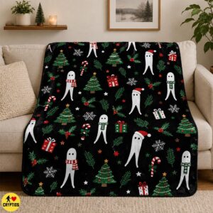 Cute Fresno Nightcrawler Christmas Blanket Colorful