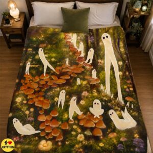 Fresno Nightcrawler Blanket Fairycore Mushroom Forest Cryptid Throw 5 Fresno Nightcrawler Blanket Fairycore Mushroom Forest