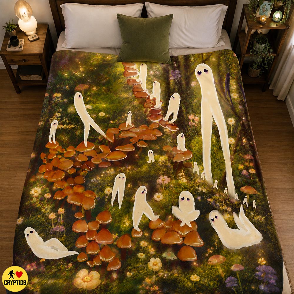 Fresno Nightcrawler Blanket Fairycore Mushroom Forest Cryptid Throw 2 Fresno Nightcrawler Blanket Fairycore Mushroom Forest