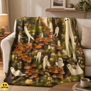 Fresno Nightcrawler Blanket Fairycore Mushroom Forest Cryptid Throw 7 Fresno Nightcrawler Blanket Fairycore Mushroom Forest