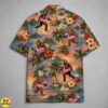 Funny Bigfoot Flamingo Sunset Tropical Hawaiian Shirt