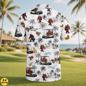 Funny Bigfoot Golf Hawaiian Shirt Gift for Golfer
