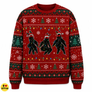 Funny Dancing Mothman Ugly Christmas Sweatshirt