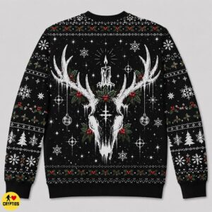 Gothic Wendigo Antlered Skull Ugly Christmas