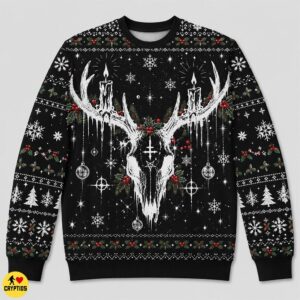 Gothic Wendigo Antlered Skull Ugly Christmas