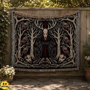 Horror Wendigo Halloween Blanket Gothic Occult