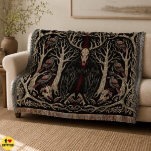 Horror Wendigo Halloween Blanket Gothic Occult