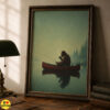 Introvert Bigfoot Fishing Wall Art, Poster & Canvas, Rustic Cabin Decor 8 Introvert Bigfoot Fishing Wall Art, Poster