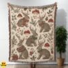 Jackalope Cottagecore Christmas Blanket Cozy Cryptid