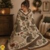 Jackalope Woven Blanket Christmas Cryptid Woodland