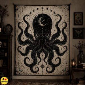 Kraken Blanket Vintage Celestial Throw with