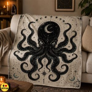 Kraken Blanket Vintage Celestial Throw with