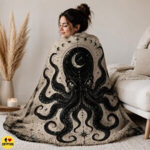 Kraken Blanket Vintage Celestial Throw with