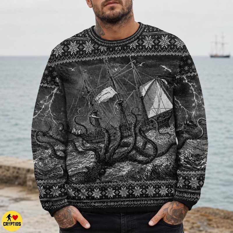10+ Best Kraken Christmas Gifts for Sea Monster Lovers 1 Kraken Christmas Sweatshirt & Hoodie