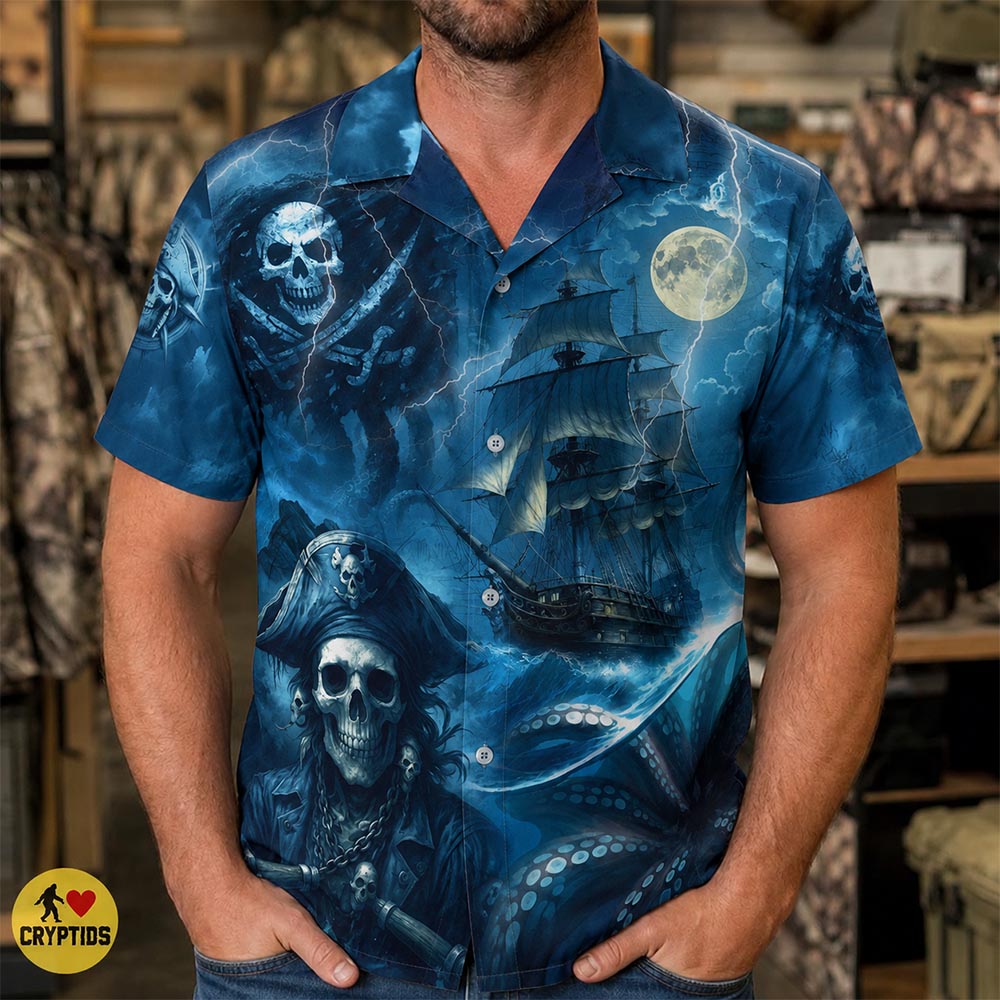 Kraken Pirate Hawaiian Shirt – Dark Ghost Ship Sea Monster Button-Up 3 Kraken Pirate Hawaiian Shirt – Dark Ghost Ship Sea Monster Button-Up