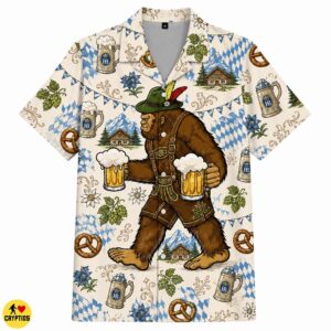 Lederhosen Beer Bigfoot Oktoberfest Bavarian Hawaiian Shirt 5 Lederhosen Beer Bigfoot Oktoberfest Bavarian Hawaiian Shirt